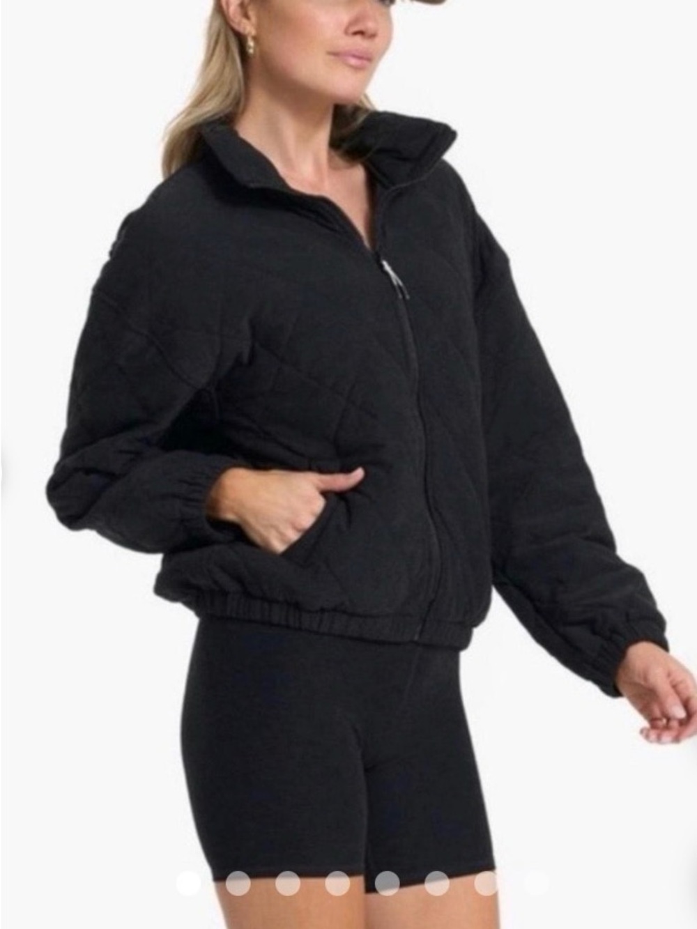 Vuori Halo Dreamknit Black Quilted Full Zip Jacket M